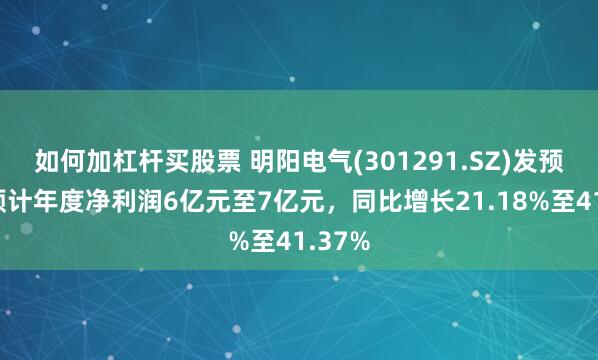 如何加杠杆买股票 明阳电气(301291.SZ)发预增，预计年度净利润6亿元至7亿元，同比增长21.18%至41.37%